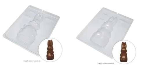 Easter Bunny Front and Back Chocolate Mould Set - Click Image to Close